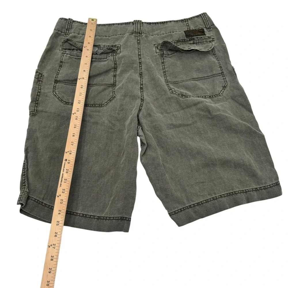 Lucky Brand Linen Shorts‎ Mens 40 Green Good Regulation Issue Gear 100% Linen